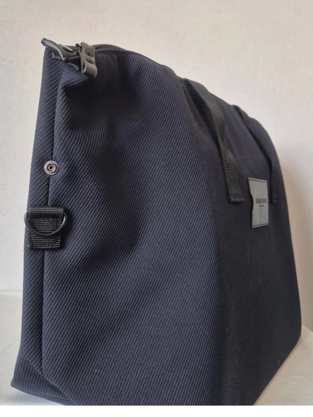 Giorgio Armani Fragrance Twill Canvas Duffle Weekend Bag Adjustable Strap NEW